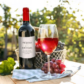 Elegante Blush Bloemen Bruiloft Custom Wijn Etiket