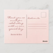 Elegante Blush Bloemen bruiloft Dank u Briefkaart (Achterkant)