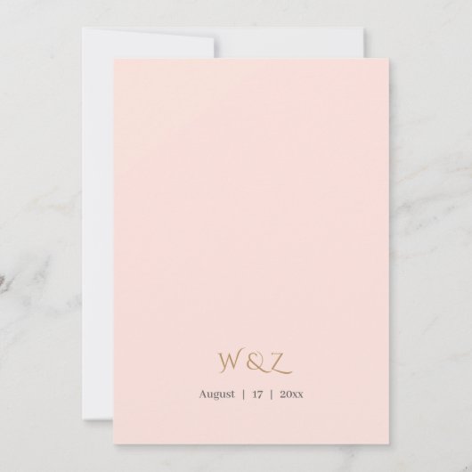 Elegante Blush Bloemen bruiloft uitnodiging met go (Achterkant)