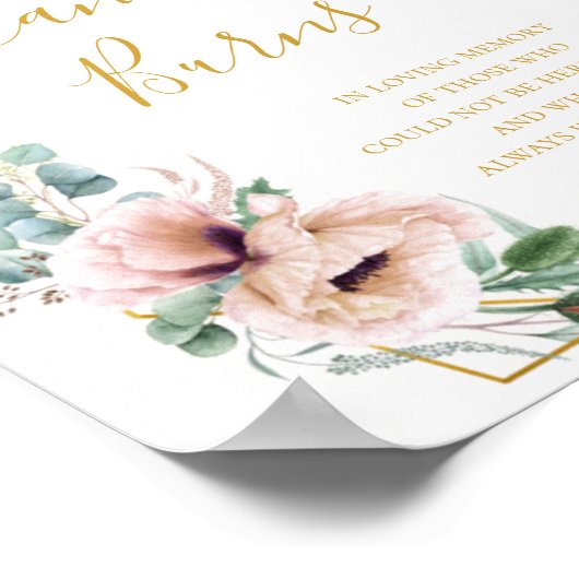 Elegante Blush Bloemen | Deze Kaars Brand Signaal Poster (Hoek)