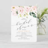 Elegante Blush Bloemen en Eucalyptus Vrijgezellenf Kaart (Staand voorkant)