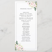 Elegante Blush Bloemen Eucalyptus Groen Huwelijk Programmakaart (Achterkant)