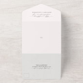 Elegante Blush Bloemen & Eucalyptus Wedding All In One Uitnodiging (Buitenkant)