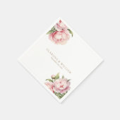 Elegante Blush Bloemen Goud Wit Moderne Bruiloft Servet (Hoek)