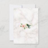 Elegante Blush Bloemen Gouden Marmeren Huwelijk RSVP Kaartje (Achterkant)