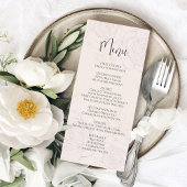 Elegante Blush Bloemen Groen Kalligrafie Menu