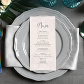 Elegante Blush Bloemen Groen Kalligrafie Menu