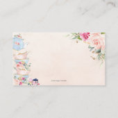 Elegante Blush Bloemen High Tea Party Boeken voor  Informatiekaartje (Achterkant)
