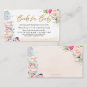 Elegante Blush Bloemen High Tea Party Boeken voor  Informatiekaartje (Voorkant / Achterkant)