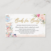 Elegante Blush Bloemen High Tea Party Boeken voor  Informatiekaartje (Voorkant)