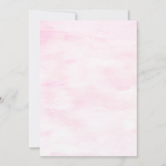 Elegante Blush Bloemen Huwelijksuitnodiging – Bewe Kaart (Achterkant)