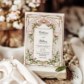 Elegante Blush Bloemen Huwelijksuitnodiging Kaart