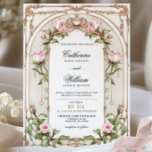 Elegante Blush Bloemen Huwelijksuitnodiging Kaart