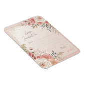 Elegante Blush Bloemen Kant Trouwuitnodiging Tempe Magneet (Rechterzijde)