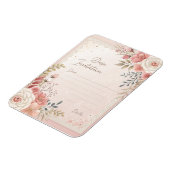 Elegante Blush Bloemen Kant Trouwuitnodiging Tempe Magneet (Linkerzijde)