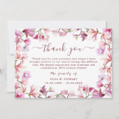 Elegante Blush Bloemen Moderne Begrafenis Dank u O Kaart (Voorkant)