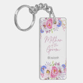 Elegante Blush Bloemen Moeder van de Bruidegom Sle Sleutelhanger (Voorkant Links)