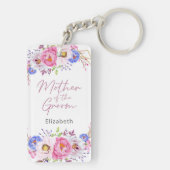 Elegante Blush Bloemen Moeder van de Bruidegom Sle Sleutelhanger (achterkant)
