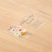 Elegante Blush Bloemen Moederdag Brunch Acryl Uitnodigingen (Laagn)