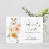 Elegante Blush Bloemen Moederdag Brunch Kaart (Staand voorkant)