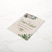 Elegante Blush Bloemen Monogram Huwelijk Folie Uitnodiging Briefkaart (Gedraaid)