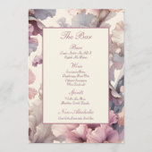 Elegante Blush Bloemen Stijlvolle Chique bruiloft  Menu (Voorkant)
