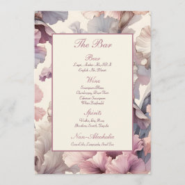 Elegante Blush Bloemen Stijlvolle Chique bruiloft  Menu
