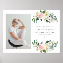 Elegante Blush Bloemen Viering van het leven Begra