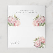 Elegante Blush Bloemen Waterverf Chique Bruiloft Plaatskaartje (Buitenkant ongevouwen)