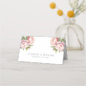 Elegante Blush Bloemen Waterverf Chique Bruiloft Plaatskaartje (Achterkant)