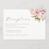 Elegante Blush Bloemen Waterverf Trouwreceptie Informatiekaartje (Voorkant)