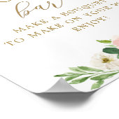 Elegante Blush Bloemenboeket Bloem Bar Poster (Hoek)