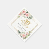 Elegante Blush bloemenkleurige rozen groen 50e ver Servet (Hoek)