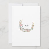 Elegante Blush Bohemian Bloemen Bruiloft Uitnodigi Kaart (Achterkant)