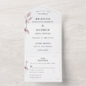 Elegante Blush Botanical Alles in een bruiloft uit All In One Uitnodiging (Binnen)