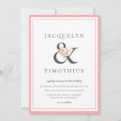 Elegante Blush Botanische Ampersand Bruiloft Kaart (Voorkant)