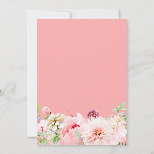 Elegante Blush Botanische Ampersand Bruiloft Kaart (Achterkant)