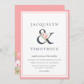 Elegante Blush Botanische Ampersand Bruiloft Kaart (Voorkant / Achterkant)