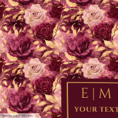 Elegante Blush Bourgogne Gouden Bloem Gepersonalis Fleece Deken