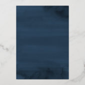 Elegante Blush Bourgondië en Navy Bloemen Bruiloft Folie Uitnodiging (Achterkant)