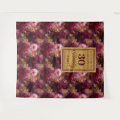 Elegante Blush Bourgondië Gouden Boho 30e verjaard Wandkleed (Voorkant (horizontaal))