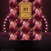 Elegante Blush Bourgondië Gouden Boho 30e verjaard Wandkleed