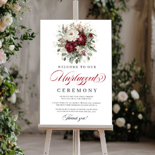 Elegante Blush Bourgondié Unplugged Ceremonie Poster