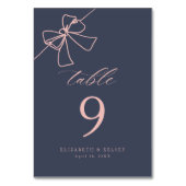 Elegante Blush Bow Chic Slate Blue Kaart (Voorkant)