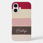 Elegante blush bruin Gepersonaliseerde Kleurstrepe Case-Mate iPhone Case (Achterkant)