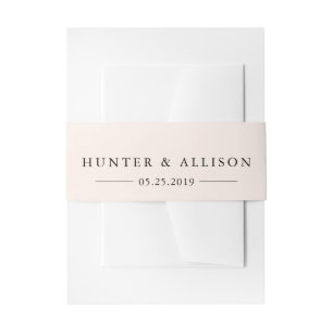 Elegante Blush Buikband Uitnodigingen Wikkel