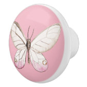 Elegante Blush Butterfly Roze Keramische knop (Rechts)