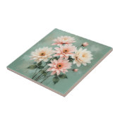 Elegante Blush Chrysanthemum Kunst Tegeltje (Zijkant)
