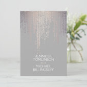 Elegante Blush Confetti Stippen op Lichtgrijs Kaart (Staand voorkant)