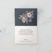 Elegante Blush Cream Floral Navy Achtergrond Bruil Bedankkaart (Binnen)
